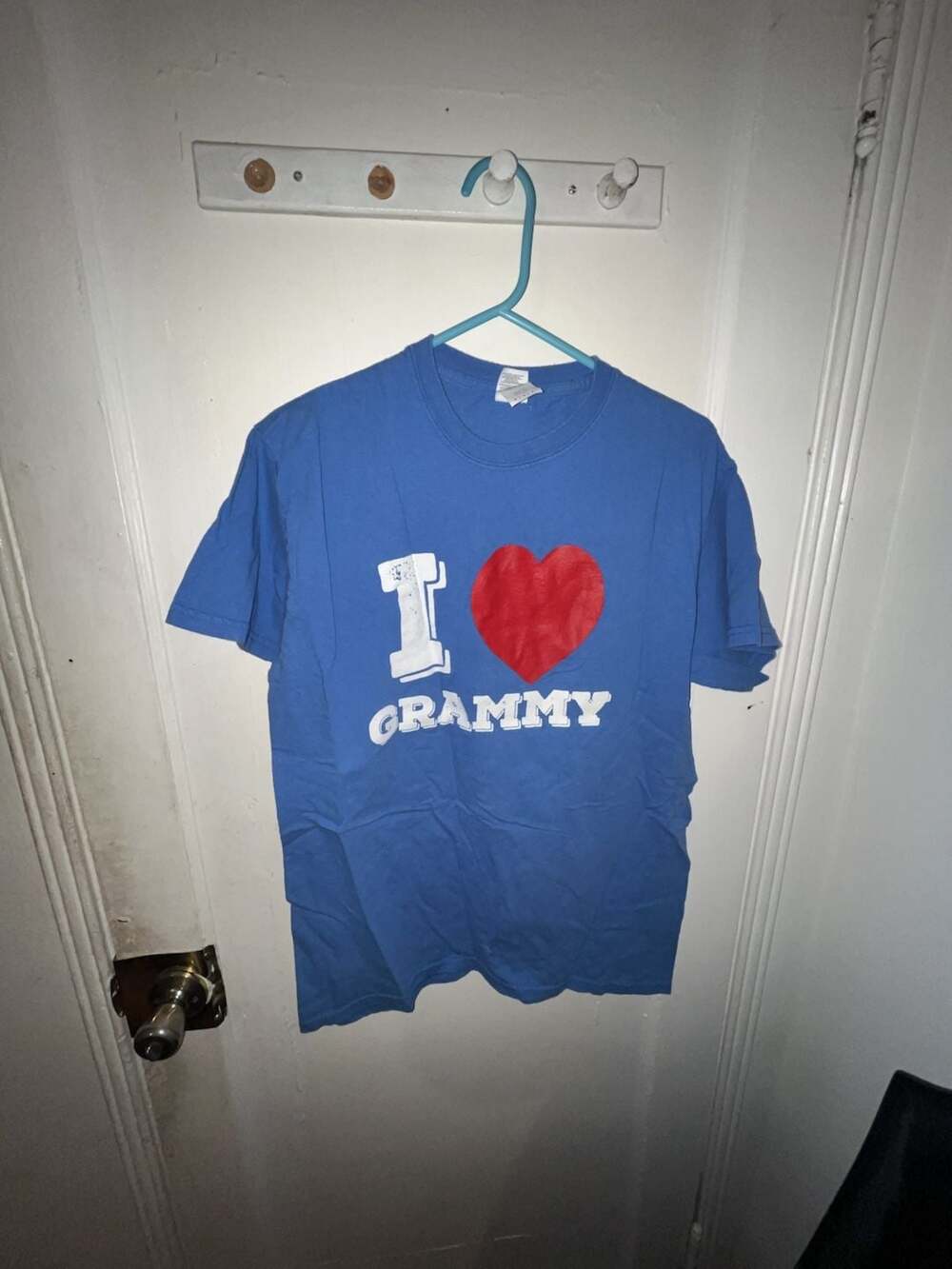 Gildan I Love Grammy T-Shirt Size M Blue Real Estate Promotional